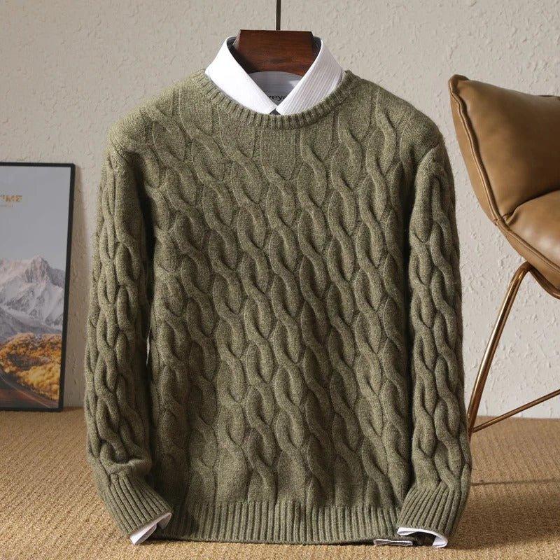 Pull en Laine Mérinos à Maille Cable | Doux & Chaud