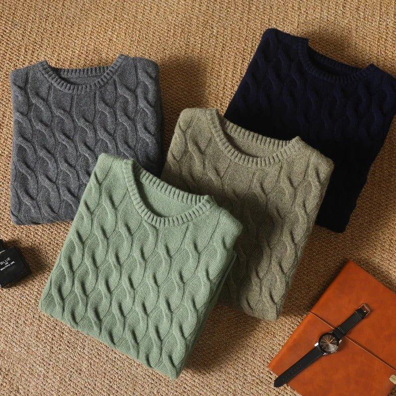 Pull en Laine Mérinos à Maille Cable | Doux & Chaud