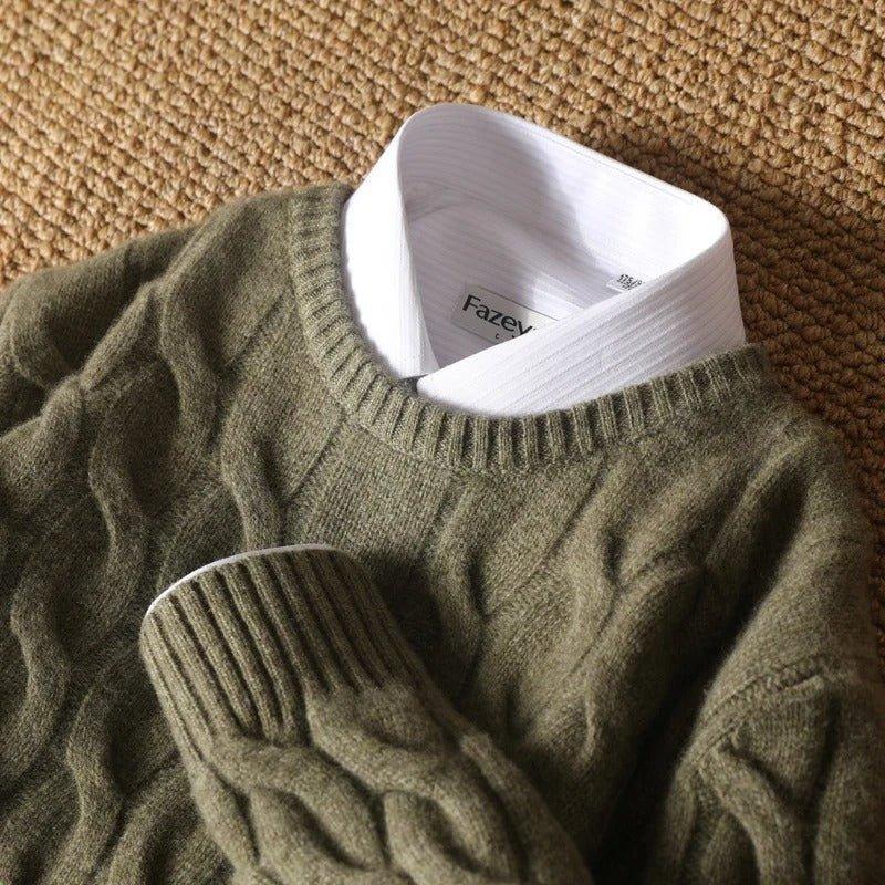 Pull en Laine Mérinos à Maille Cable | Doux & Chaud