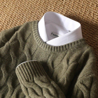 Pull en Laine Mérinos à Maille Cable | Doux & Chaud